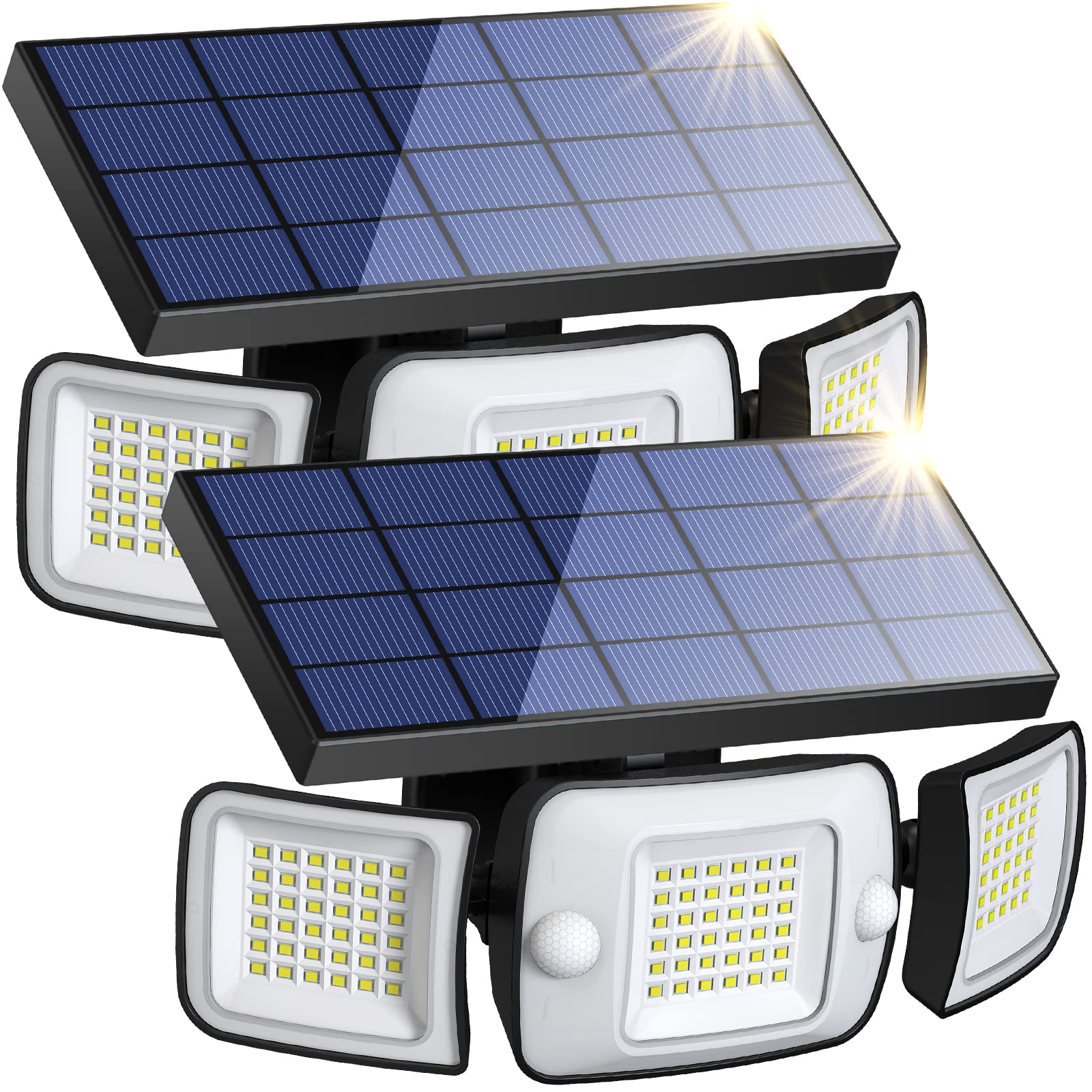 intelamp Solar Security Light Outdoor Motion Sensor 6000mAh Battery 270° 3 Modes Wall Lights Solar Flood Lights with Sensor Lights Garden for Gifts Front Door Garden Fence