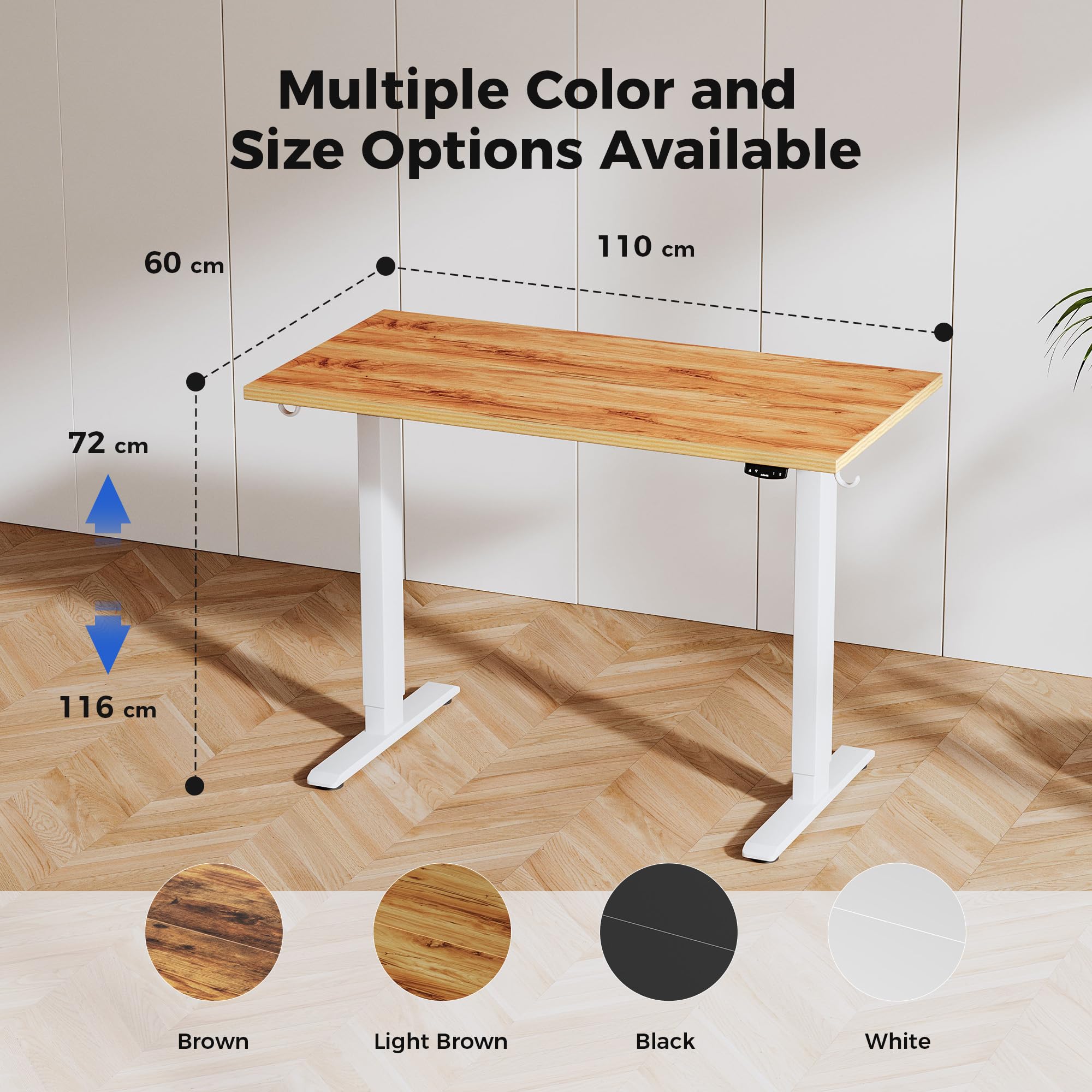 Agilestic L-Shaped Electric Standing Desk, 140cm Height Adjustable Sit-Stand Desk for Home Office, Ergonomic Computer Desk with Spliced Board, White