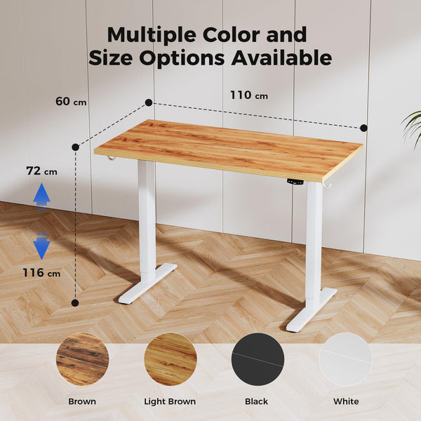 Agilestic L-Shaped Electric Standing Desk, 140cm Height Adjustable Sit-Stand Desk for Home Office, Ergonomic Computer Desk with Spliced Board, White