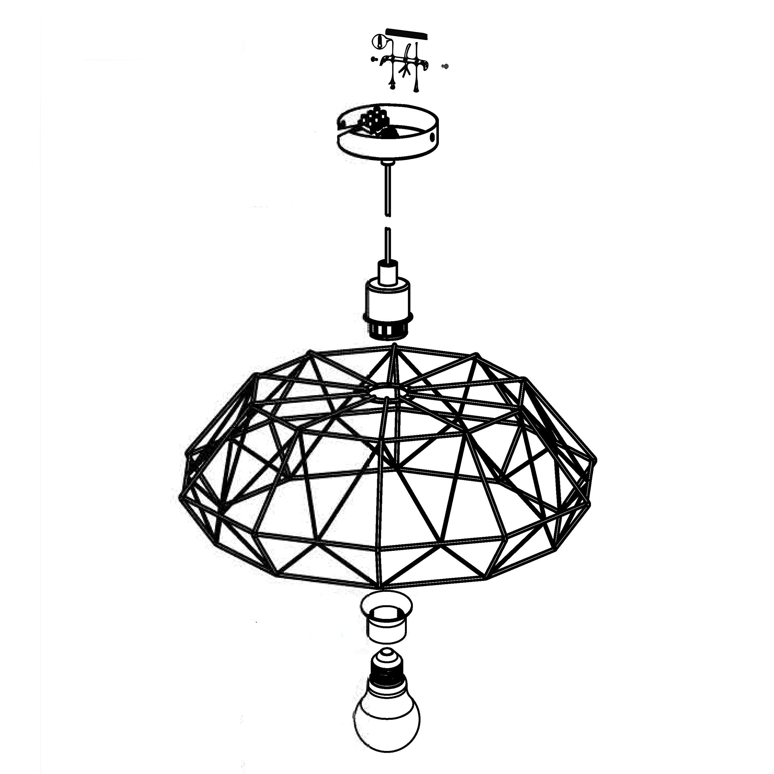 EGLO 49487 E27 Black Pendant Lamp Carlton 2