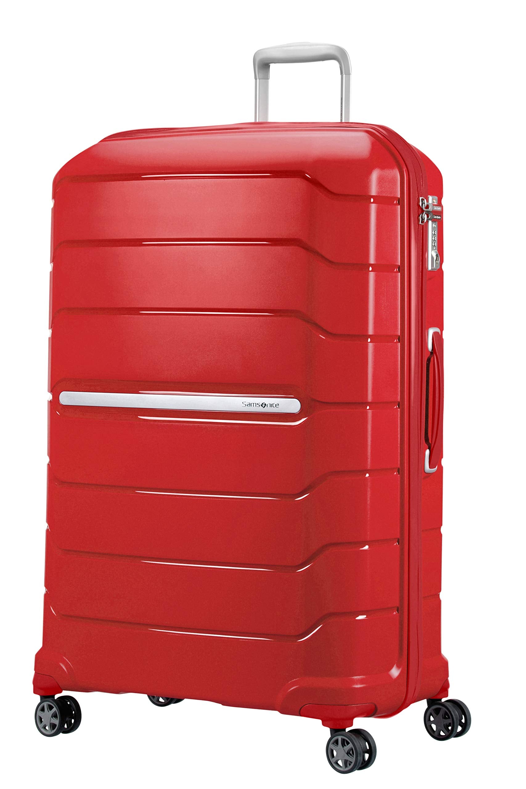 Samsonite Flux - Spinner L, Expandable Suitcase, 75 cm, 99/111 L, Red (Red)