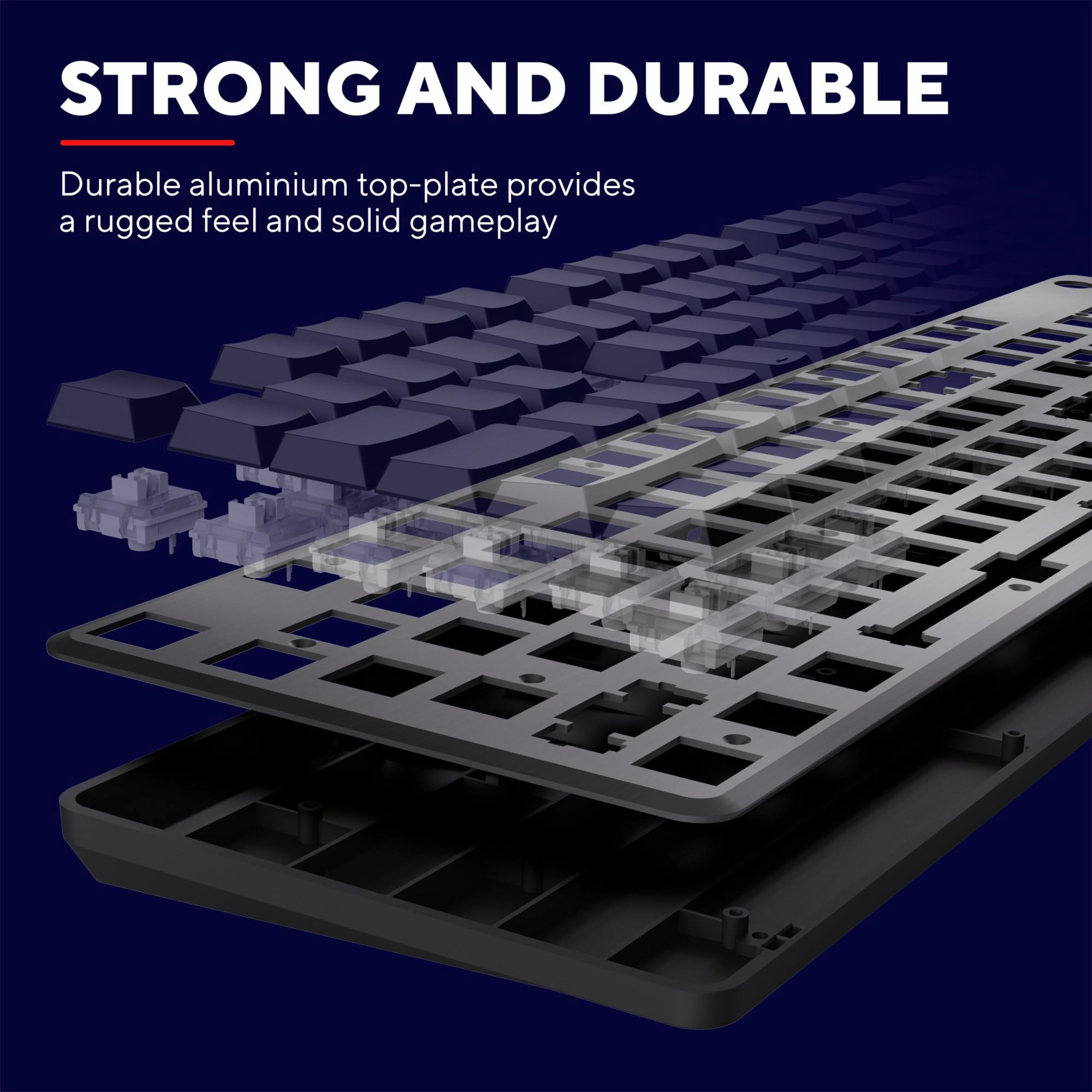 GXTrust 872 Xyra TKL Mechanical Keyboard Gasket Mount UK Layout, Hot Swappable Wired Gaming Creamy Keyboard 80%, RGB Backlit with Software, Custom Soft Feel Pre-lubed 5-pin Leobog Linear 60M Switches