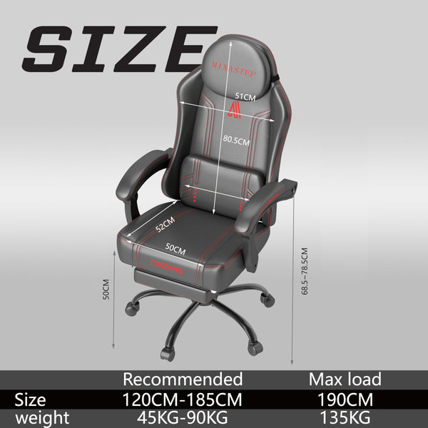 LXRADEO Gaming Chair for Adults, Ergonomic Gaming Chair with Footrest and Lumbar Support, Reclining Gamer Chair with Large Size Seat, Adjustable Swivel Computer Chair for Office Gaming 135 KG, WHITE