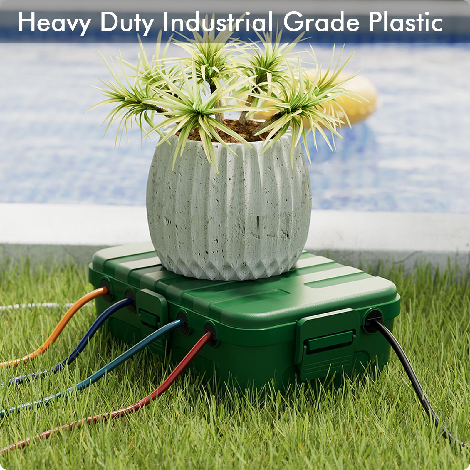 RESTMO Extra Large Waterproof Electrical Box, IP54 Weatherproof Outdoor Outlet Cover, Protect Outlet, Plug, Timer, Power Strip (Not Included), Holiday Light Decoration, 32 x 22 x 13 cm, Black