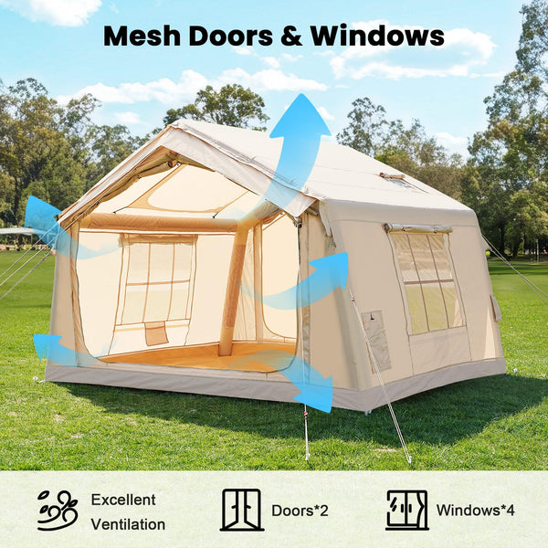 Ytaoeo Inflatable Tent Outdoor camping tent Inflatable camping tent made of waterproof Oxford fabric Air glamping tents for 4 seasons campings