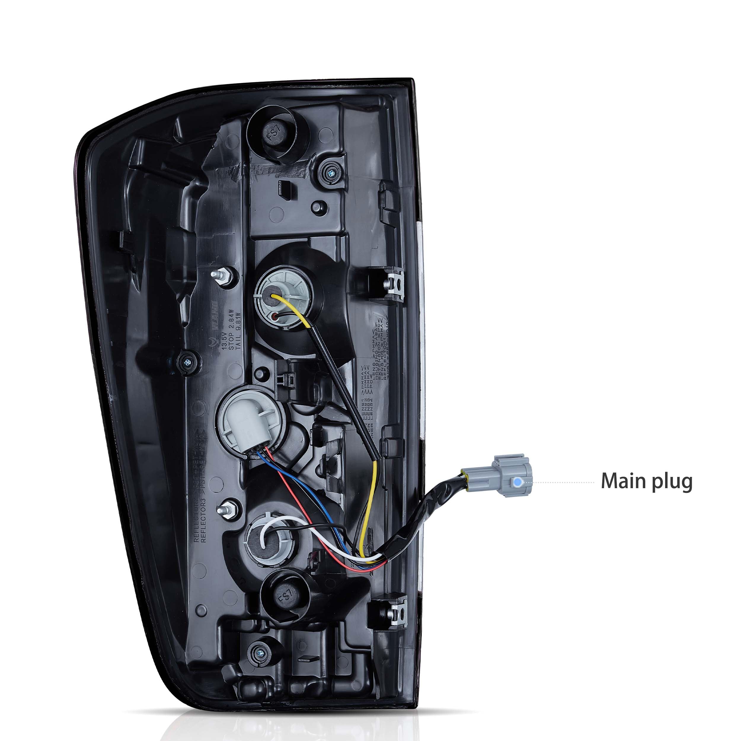 VLAND LED Tail Lights Compatible with 2014-2023 Nissan Navara/Frontier D23, Rear Lights with DRL and Turn Signal, Red