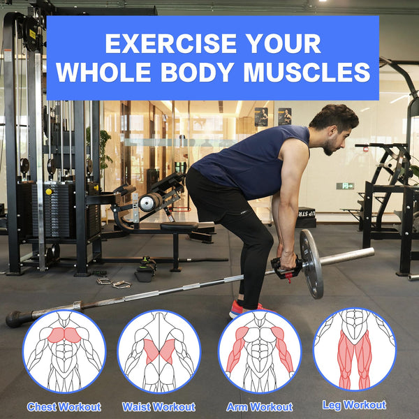 HXD-ERGO Double D Rowing Handle Barbell Attachment Set, Barbell Attachment Base Grips for 2" Olympic Bars, Fitness Pull Up Grip for Biceps and Triceps