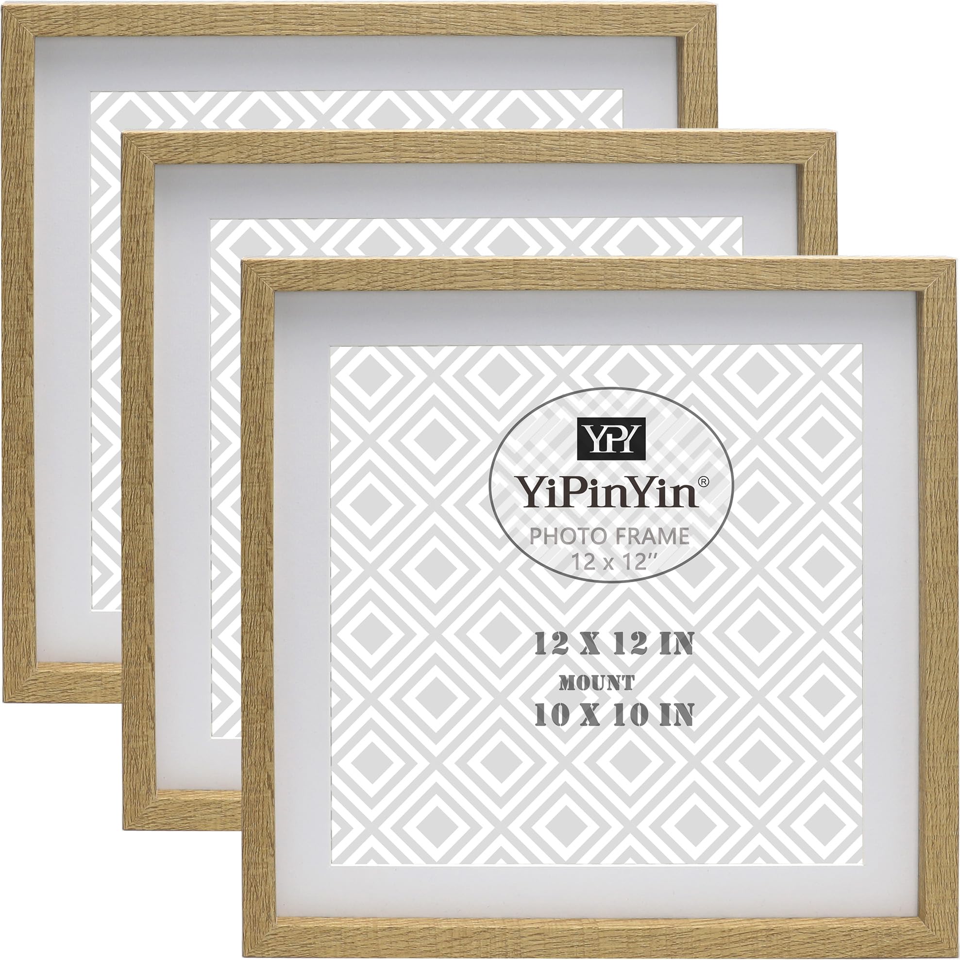 Black 50x70cm Boxed Picture Frames Set of 3 with Mounts for 40x60cm, 70x50cm poster frame with Acid Free mount for 40x60cm photo (Black 3Pack)