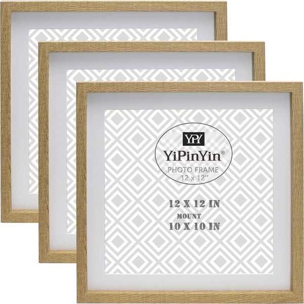 Black 50x70cm Boxed Picture Frames Set of 3 with Mounts for 40x60cm, 70x50cm poster frame with Acid Free mount for 40x60cm photo (Black 3Pack)