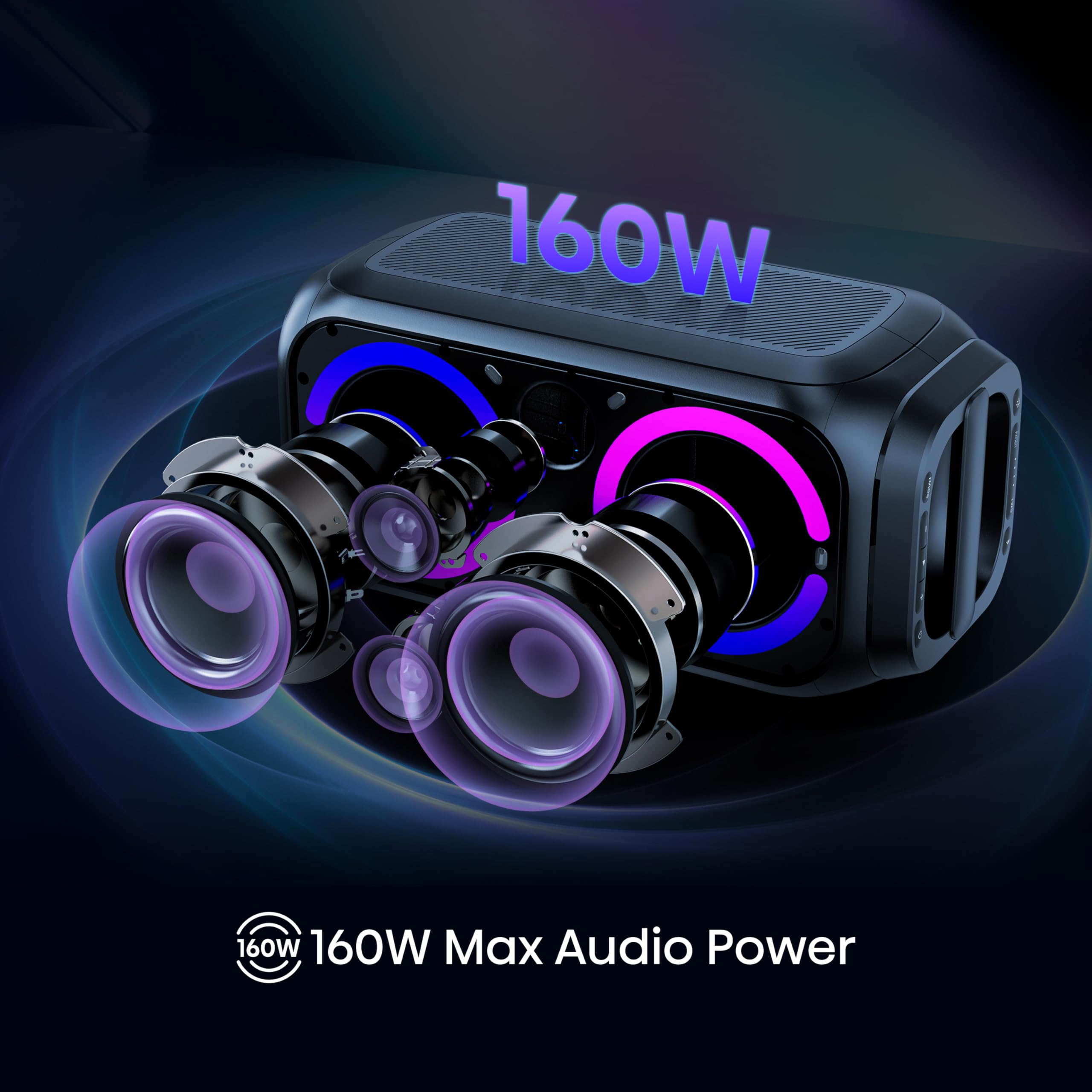 Hisense PARTY STORM, 300W Max Audio Power,15 Hrs long playtime,Karaoke Mode,Lighting effects, Wireless charge the phone, IPX4 Waterproof, Bluetooth 5.0