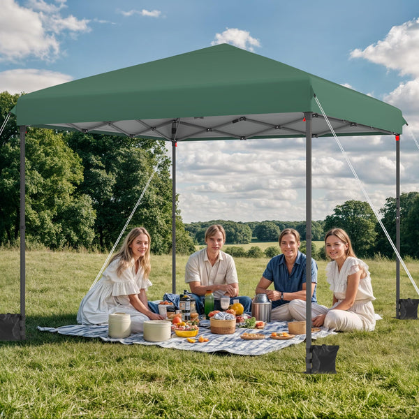 YITAHOME 3x3M Outdoor Pop Up Gazebo with Sides and Windows, Waterproof Folding Garden Canopy All Seasons Camping Gazebo Anti-UV with Adjustable Height Stakes Rope Carry & Weight Bags for Party Event