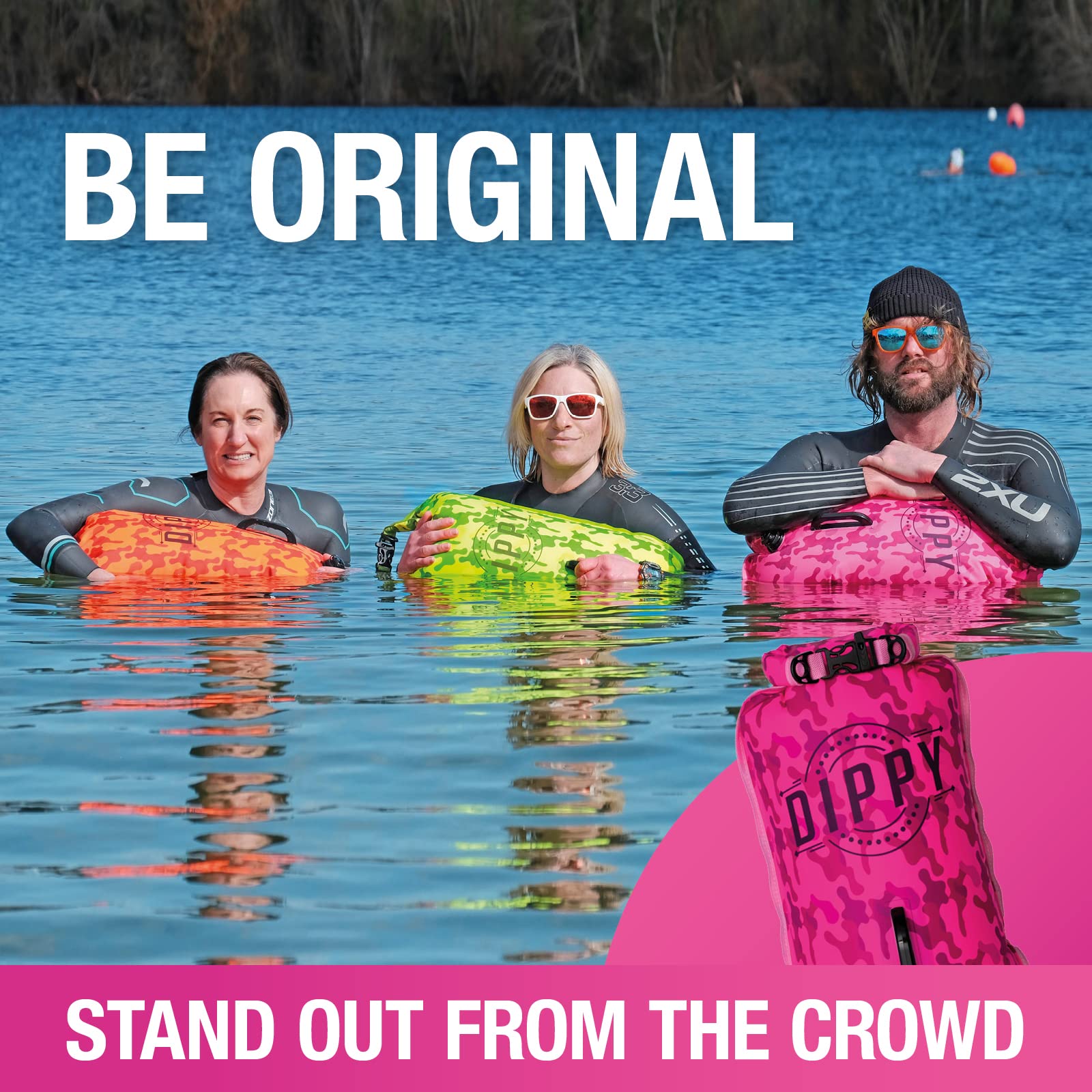DIPPY Tow Floats for Open Water Swimming | 28L Swim Buoy Open Water Swimming Float | Waterproof Swimming Buoy | Tow Float Dry Bag | Wild Swimming Float | Wild Swimming Accessories Triathlete, Swimmer