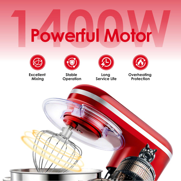 Aucma Stand Mixer, 6.2L Food Mixers for Baking, Electric Kitchen Mixers with Bowl, Dough Hook, Wire Whip & Beater (6.2L, Black)