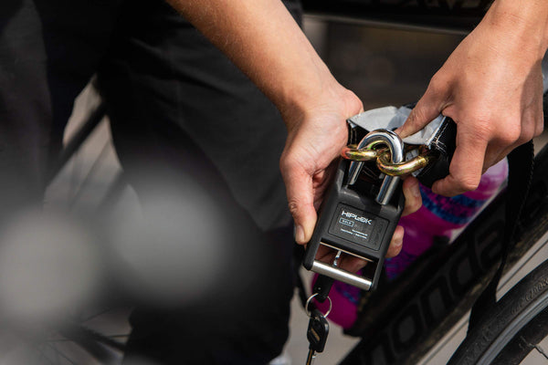 Hiplok Gold Bike Chain with Lock - Superbright (Hi-Vis/High Visibility). 85cm Chain for Bicycle Lock. Lightweight & Wearable. Sold Secure Gold.