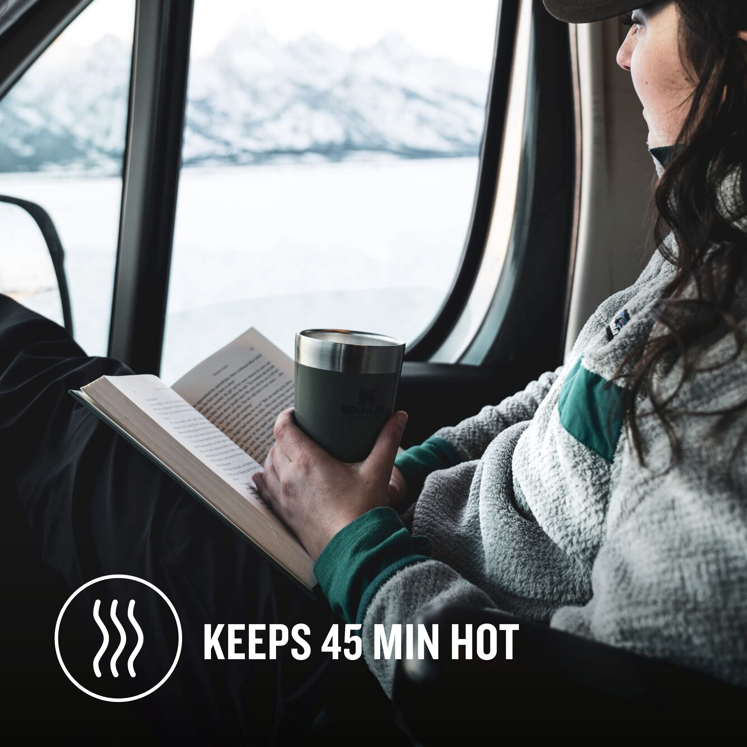 Stanley Adventure Stacking Beer Pint 0.47L - Travel Mug Keeps Drinks Cold For 4 Hours - Stainless Steel Thermal Cup - Stacks Infinitely - Double Wall Vacuum Insulation - Dishwasher Safe - Matte Black