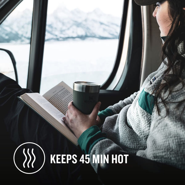 Stanley Adventure Stacking Beer Pint 0.47L - Travel Mug Keeps Drinks Cold For 4 Hours - Stainless Steel Thermal Cup - Stacks Infinitely - Double Wall Vacuum Insulation - Dishwasher Safe - Matte Black