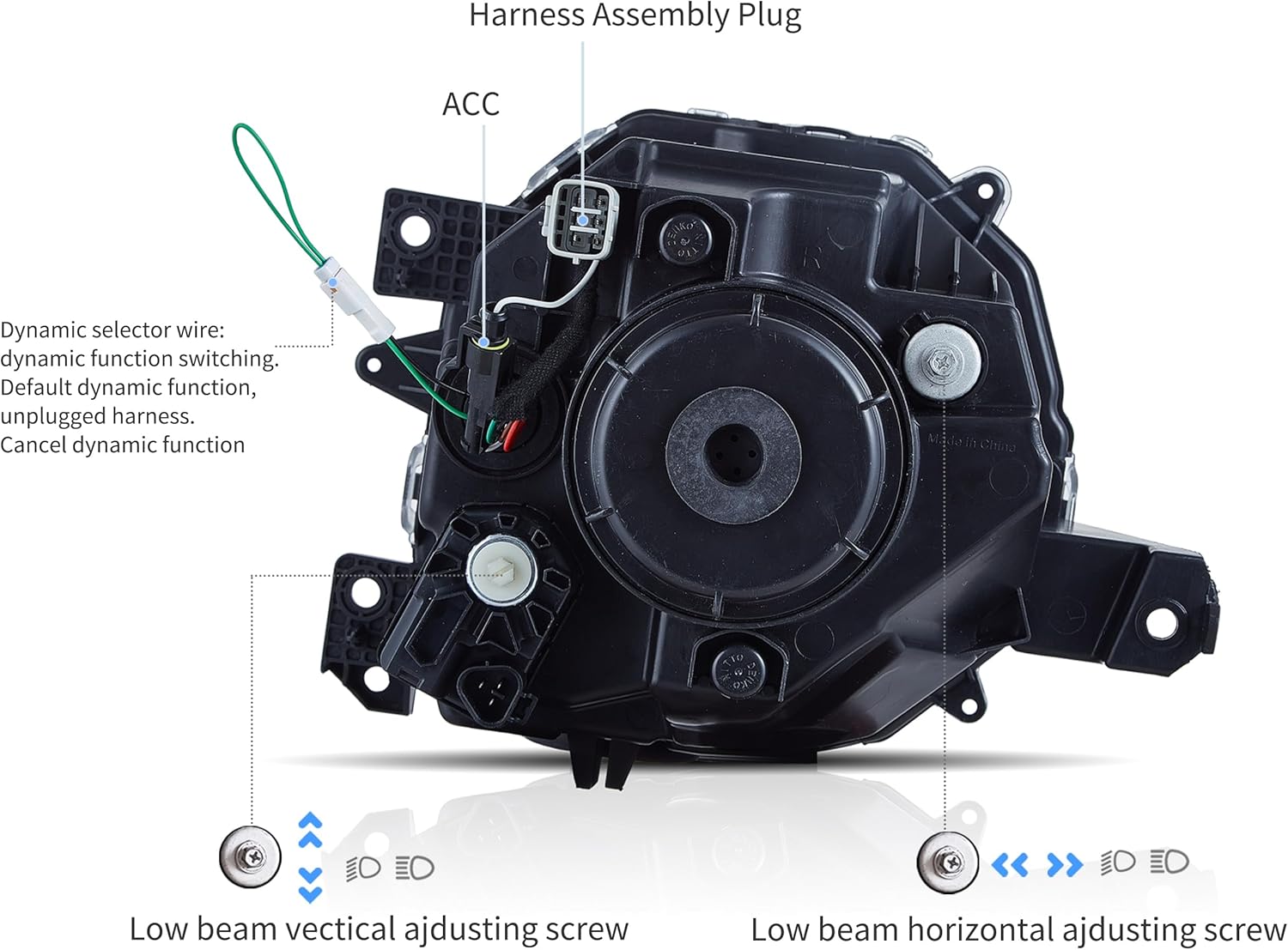 VLAND Headlights Compatible with 2019-2023 SUZUKI JIMNY, LED Front Light with Dynamic Startup DRL