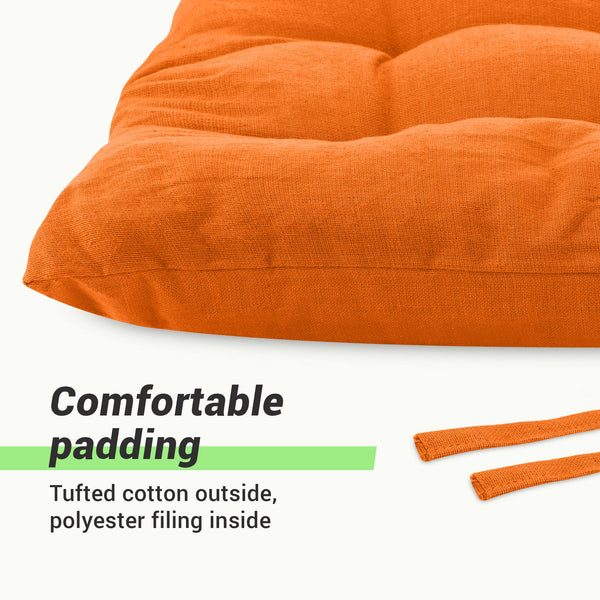 JEMIDI Bench Cushion Seat Pad - Long Padding with Ties For Indoor Benches, Bay Window, Pallet Furniture - Tufted Cotton with 4cm Polyester Filling