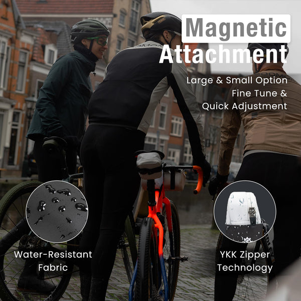 Lumiere & Co. Falcon Magnetic Bike Saddle Bag – 0.69L | 6" x 3.5" x 2" | Sleek Minimalist Brick Design, Fast Magnetic Buckle Attachment | Road Cycling–Specific Bike Seat Bag (Black, Large)