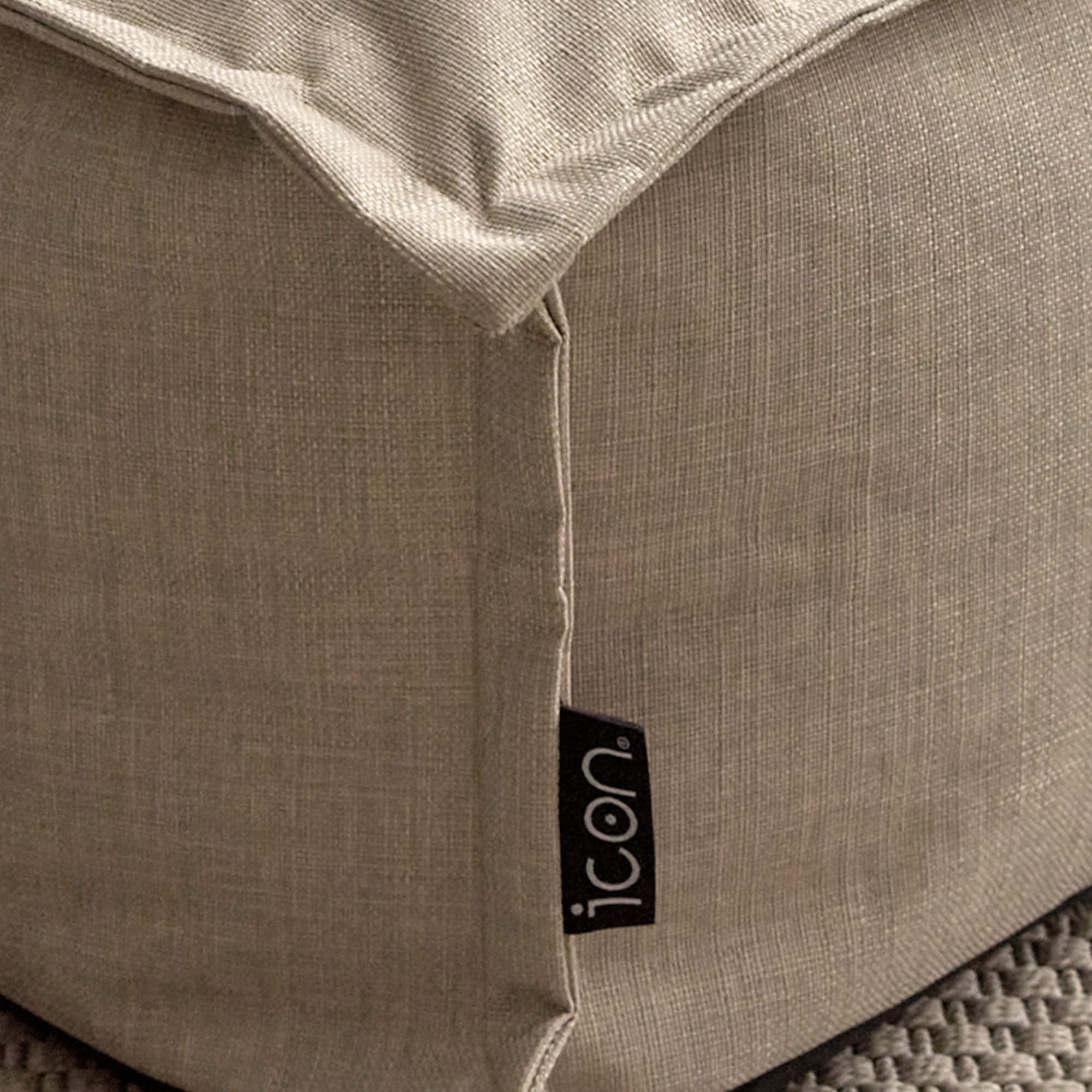 icon Dolce Lounge Bean Bag Chair and Footstool, Grey, Indoor Outdoor Beanbag, Large Adult Bean Bag with Filling Included, Floor Chair, Garden, Living Room Furniture, Bedroom Furniture