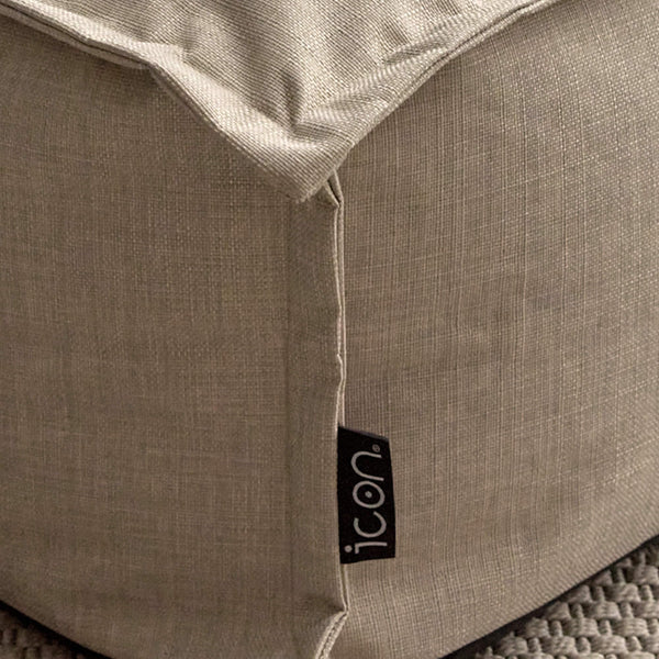 icon Dolce Lounge Bean Bag Chair and Footstool, Grey, Indoor Outdoor Beanbag, Large Adult Bean Bag with Filling Included, Floor Chair, Garden, Living Room Furniture, Bedroom Furniture