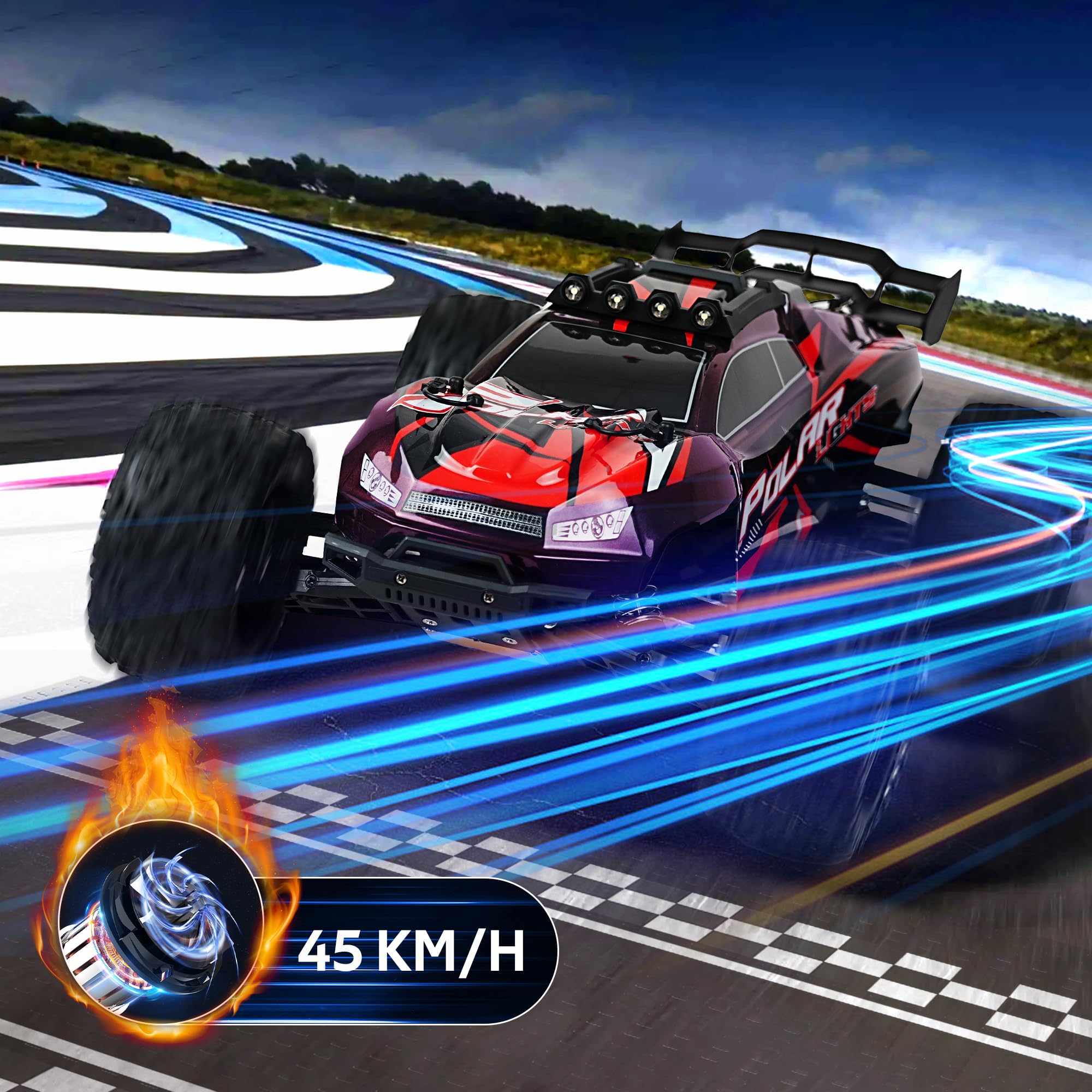 JOYTREKY Remote Control Cars 1:18 Scale High Speed RC Car 40KM/H 4WD Off-Road RC Cars For Adults 2.4GHz Gift for Boys Adults 2 Batteries Included