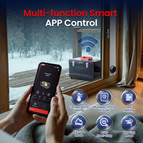 8KW Diesel Heater, 5L Toolbox Compact 2S Portable Diesel Air Heater 110V/12/24V All in One Fast Heating with App Control, Altitude Mode and no tick for RV Garage Camper 2025 Upgraded