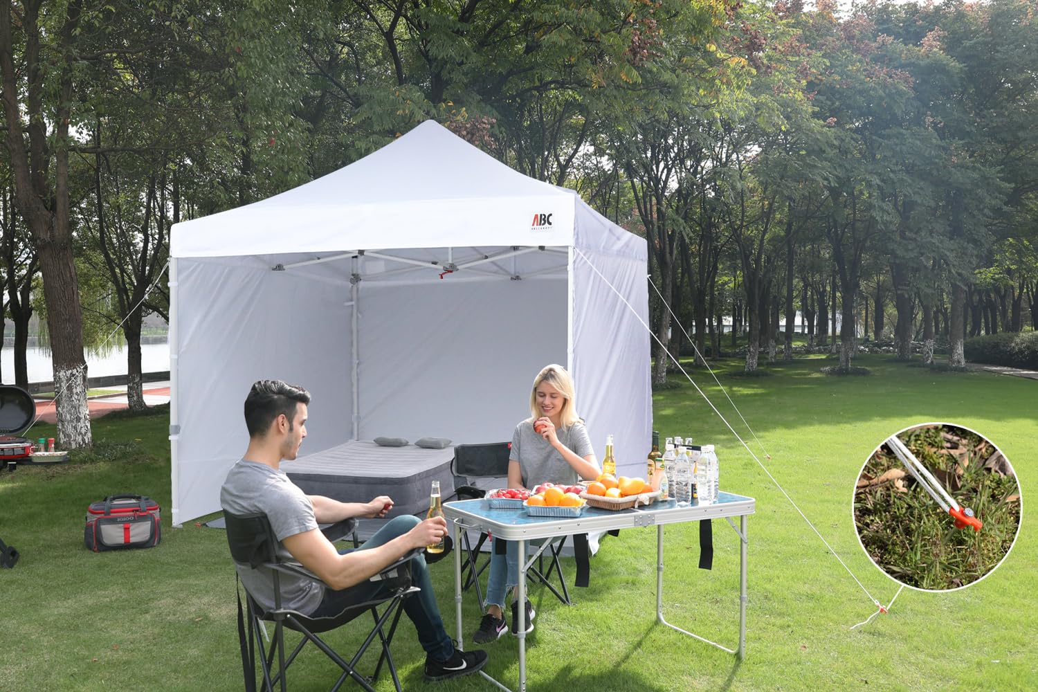 ABCCANOPY 3x6M Pop Up Gazebo Canopy Commercial Tents Market stall with 4 Removable Sidewalls and Roller Bag Bonus 4 Weight Bags (Grey)