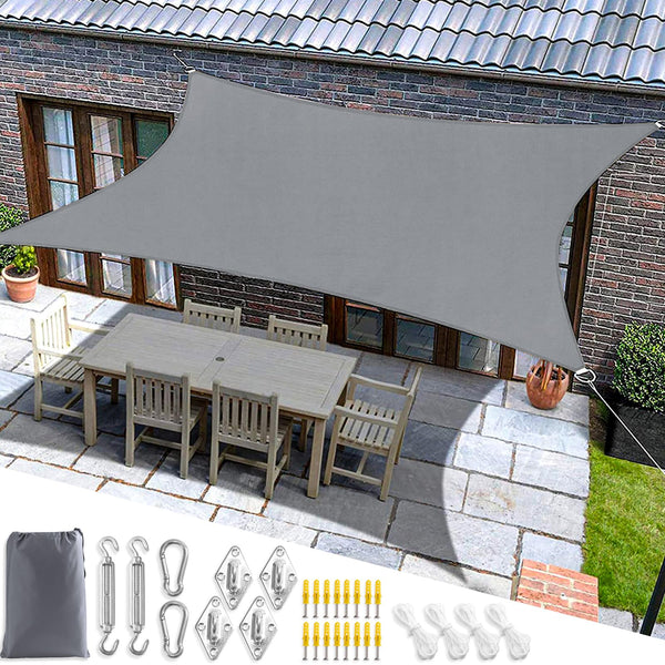 Mokani Sun Shade Sail for Garden, 3x4m Rectangle Sunscreen Awning Canopy, Waterproof Shade Sails with Accessories, 95% UV Block Sail Shades, Sun