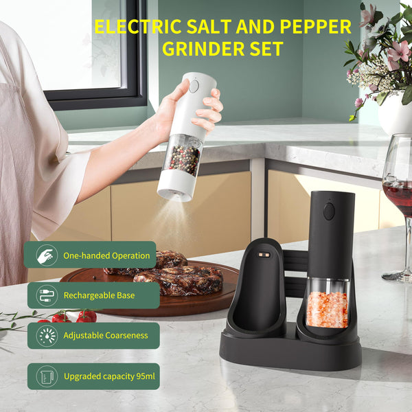 Salt and Pepper Grinder Set, Adjustable Coarseness Salt Shakers, Premium Ceramic Glass Body Salt and Pepper Mills [Without Spice Content]