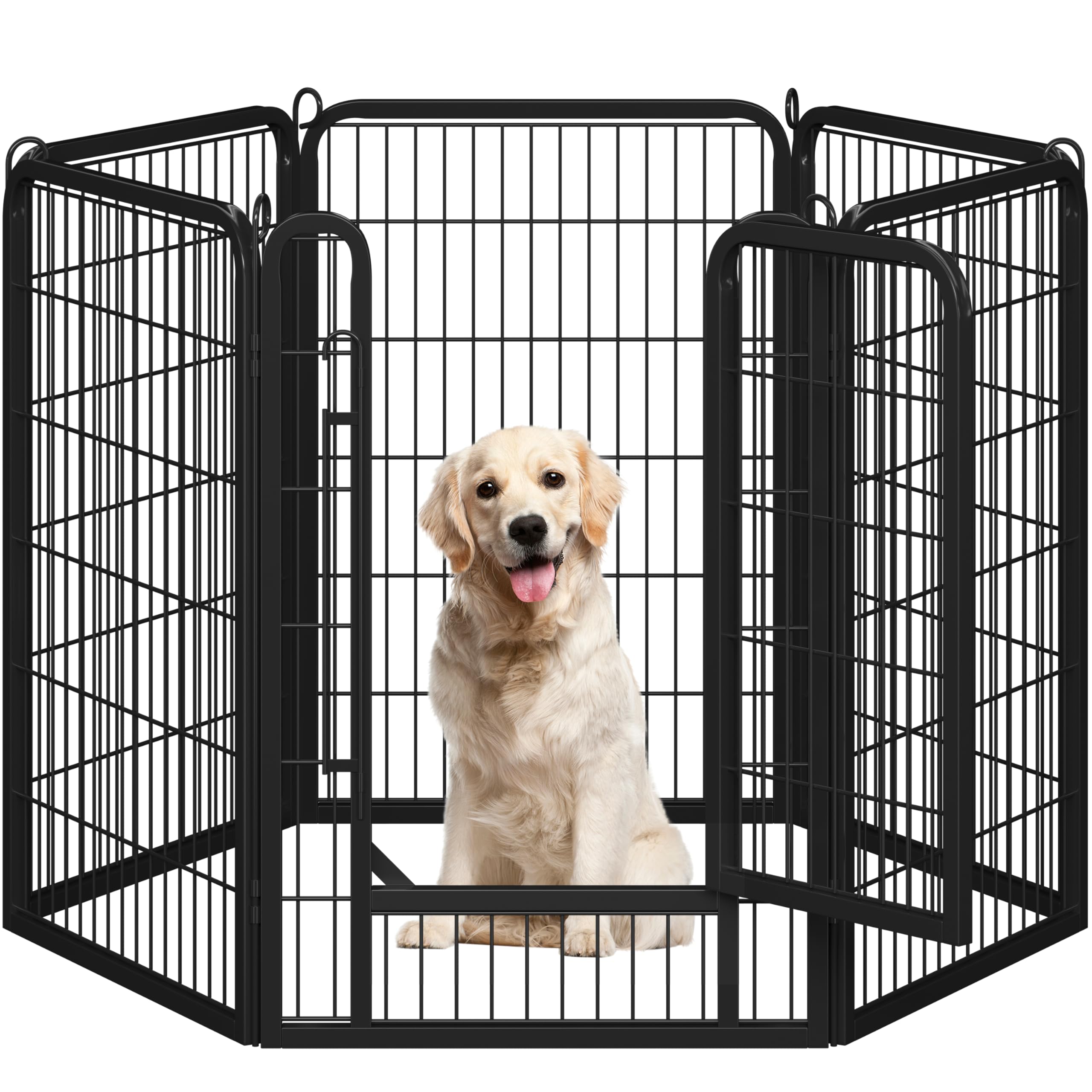 Yaheetech Lightweight Dog Playpen, 8 Panel 80cm Dog Fence Pet Exercise Pen Portable Puppy Play Pen Suitable for RV/Camping