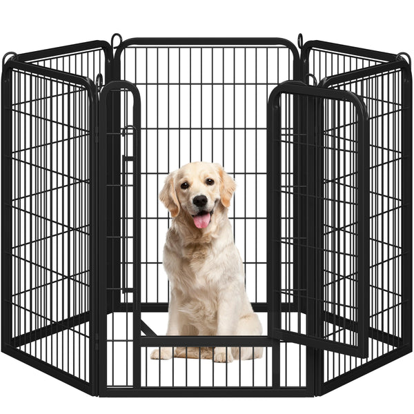Yaheetech Lightweight Dog Playpen, 8 Panel 80cm Dog Fence Pet Exercise Pen Portable Puppy Play Pen Suitable for RV/Camping