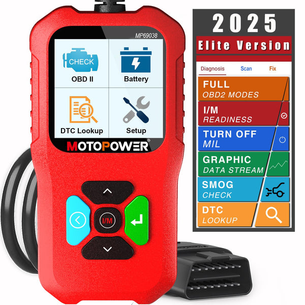 MOTOPOWER MP69038 Car OBD2 Scanner Code Reader Engine Fault Code Reader Scanner CAN Diagnostic Scan Tool - Elite Edition