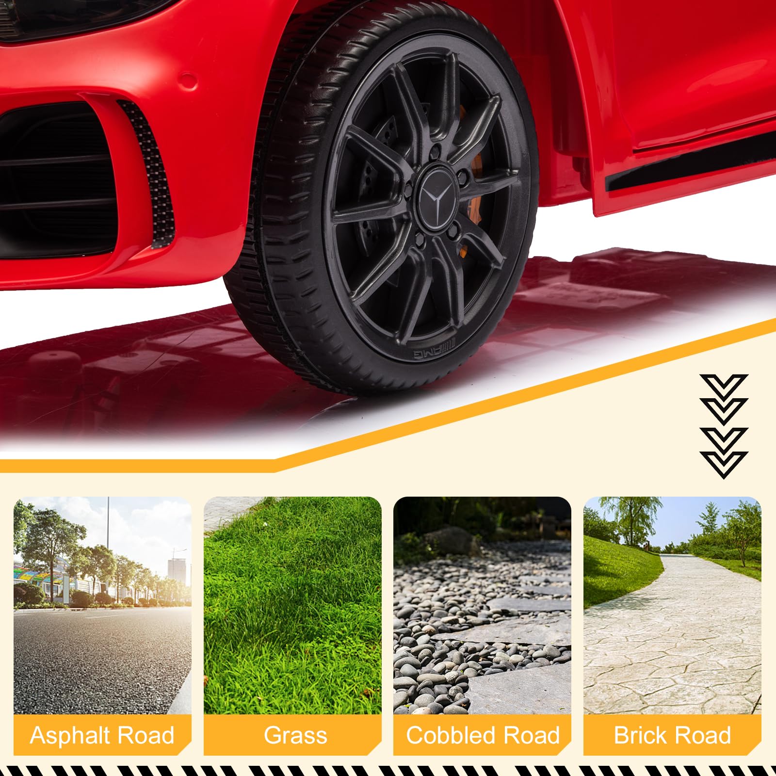 Karlhome 12V Ride on Car, Licensed Mercedes Benz AMG GTR with Parental Remote, 2 Motors Electric Car for Kids to Drive w/Wider Seat, LED Lights, Openable Doors, MP3, Smooth Start, 3 Speeds - Black