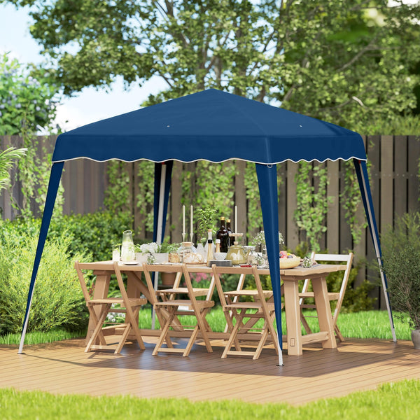 Outsunny 3 M x 3 M Base/ 2.5 M x 2.5 M Top Pop Up Gazebo, One Person Setup Instant with Carry Bag, Height Adjustable Slant Leg Party Tent Instant Event Shelter for Garden, Patio, Black