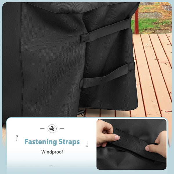 Grill Cover for Weber Spirit 200/300 Series, Also Fits for Spirit II 300, Double Straps and Built-in Vents, Durable & Waterproof, 52-Inch, Black