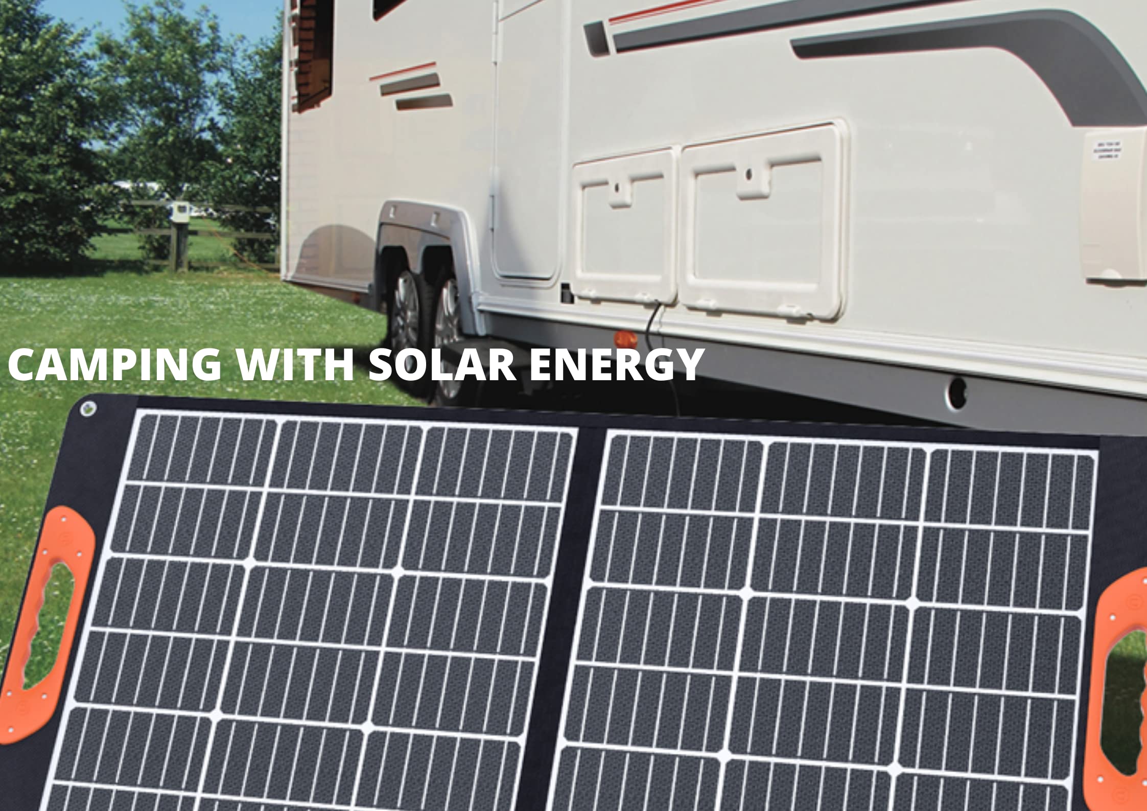 Mobisolar 60W Foldable Solar Panel Portable Monocrystalline Solar Charger for Power Station Caravan Boat Camping Camper 12V Car Off-grid Home RV Battery with USB and DC outputs (Mono Perc Design.)