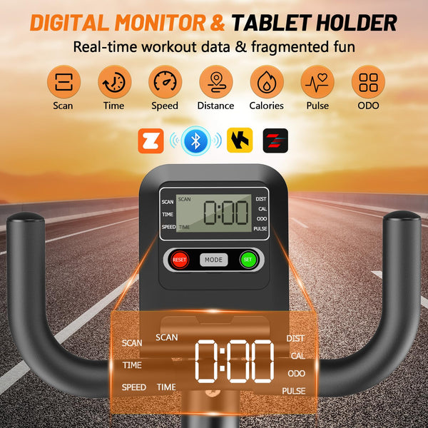 VANNECT Recumbent Exercise Bike for Home Use, 16 Level Resistance Recumbent Bike with 400LBS Weight Capacity, Upgraded Magnetic Recumbent Bikes with Smart APP& LCD Monitor, Adjustable Seat