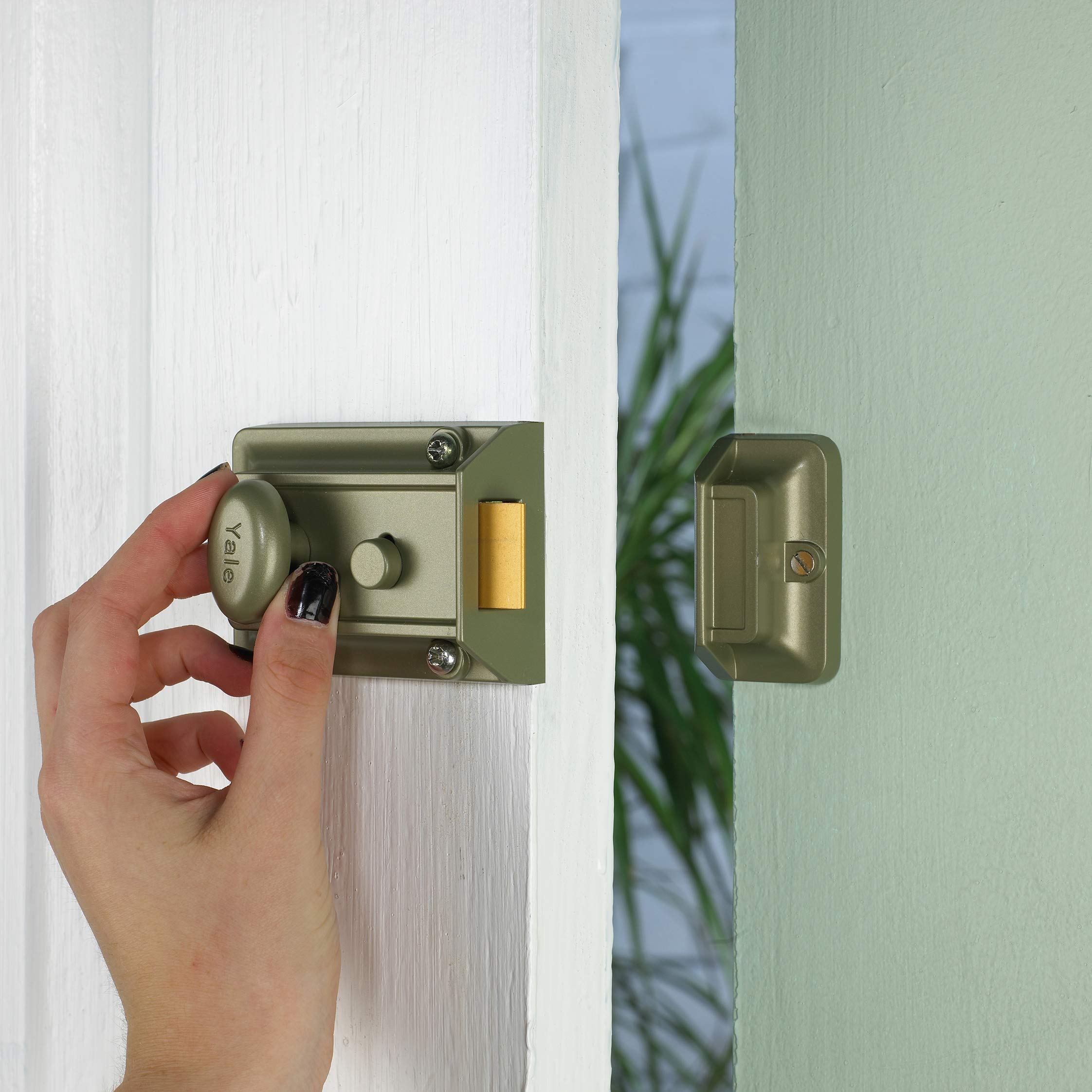 Yale P-77-ENB-PB-60 - Traditional Nightlatch - 60mm - Electro Nickel Brass Finish - Standard Security