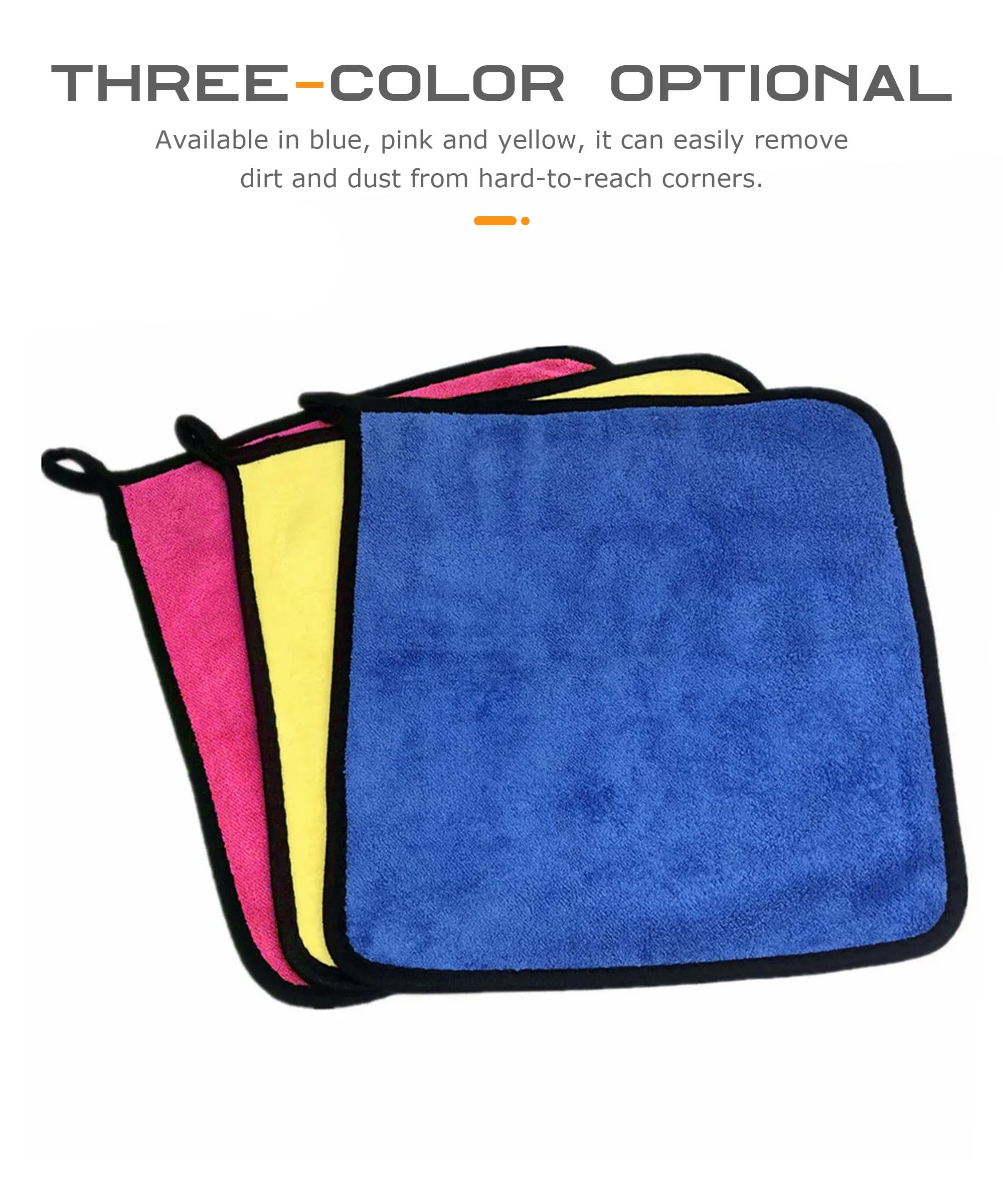 Flaconi 6PCS Microfibre Cloth Car,Cars Cleaning Products,12”x16” Microfibre Cleaning cloth,Automotive Detailing Products,Micro Fiber Cloth,Fit for Car Washing,Drying,Detailing (Yellow)