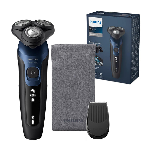 Philips Shaver Series 5000, Wet and Dry Electric Shaver, ComfortTech blades 360°, Contour Heads, Advanced Display, SmartClick Precision Trimmer, S5466/18 For Unisex-Adults