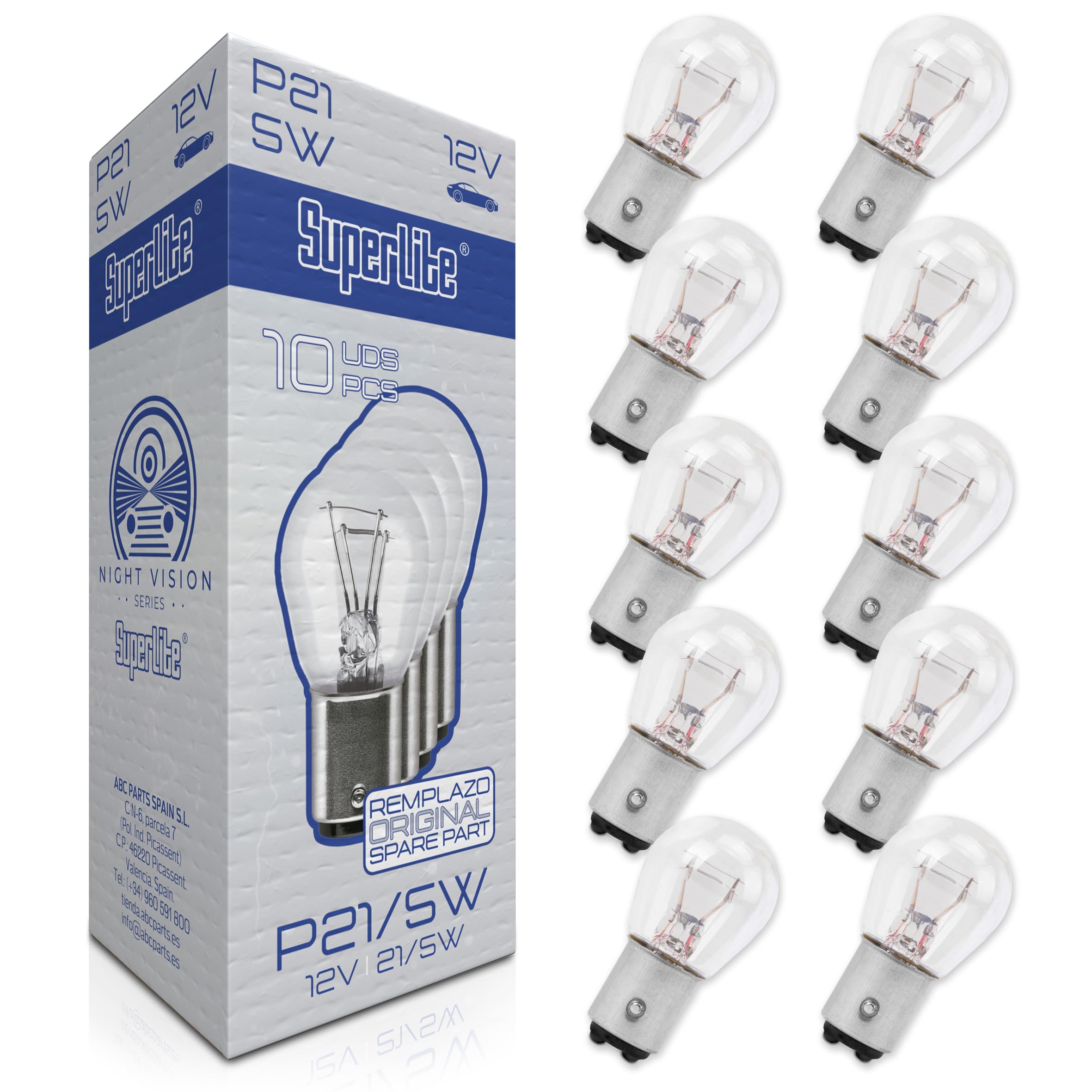 Superlite Set of 2 T10 Bulbs with 18 Leds from the Blue Series range. CanBus Technology and 6500K Colour Temperature. Ideal for Car and Truck.