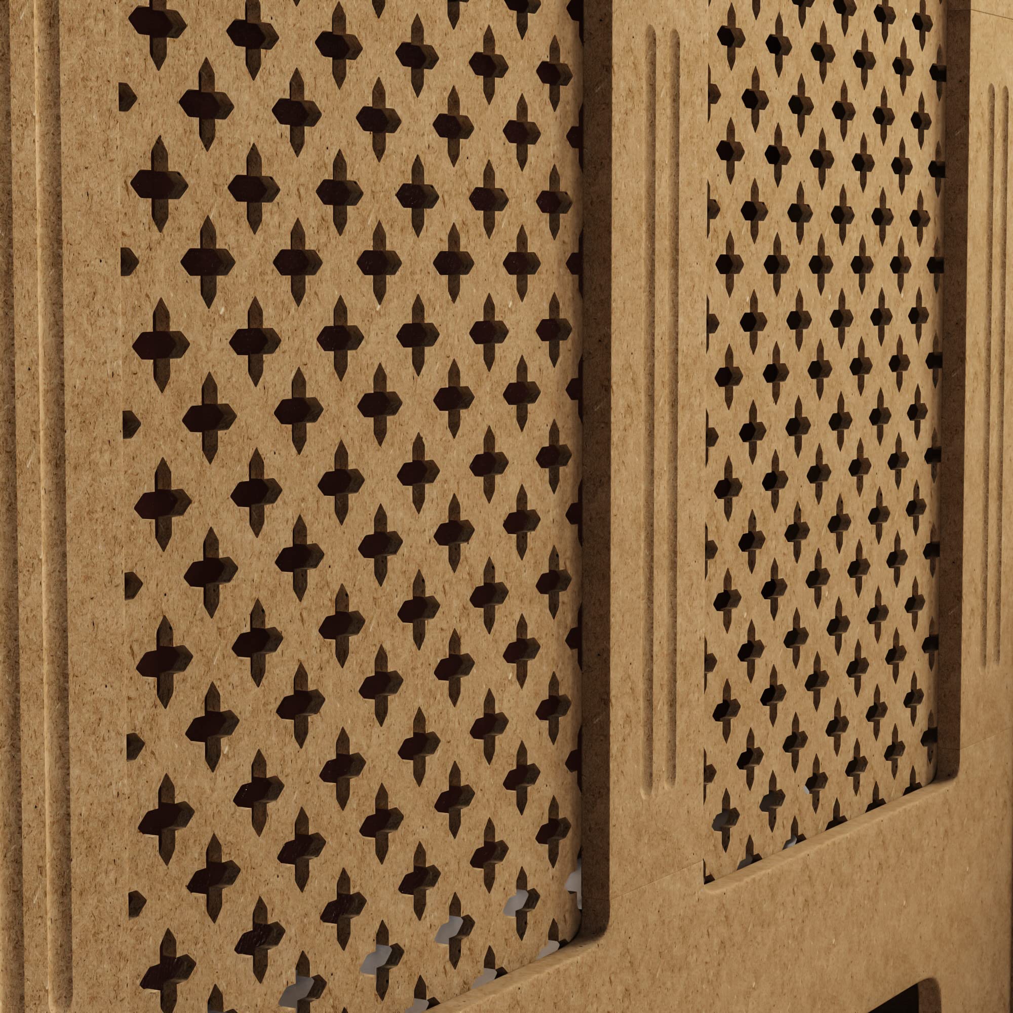 Vida Designs Oxford Radiator Cover – Traditional Cross Pattern, Olive Grey, MDF, Modern Painted Finish, Heat Efficient, Small, (H 82 x W 78 x D 19 cm)