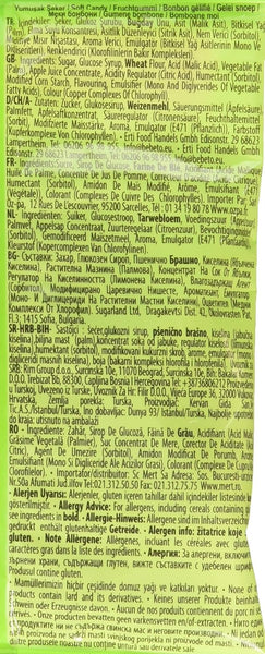 Bebeto Sour Apple Spaghetti Sweets - Delicious Vegan Sweets Made with Real Fruit Juice & Halal Certified