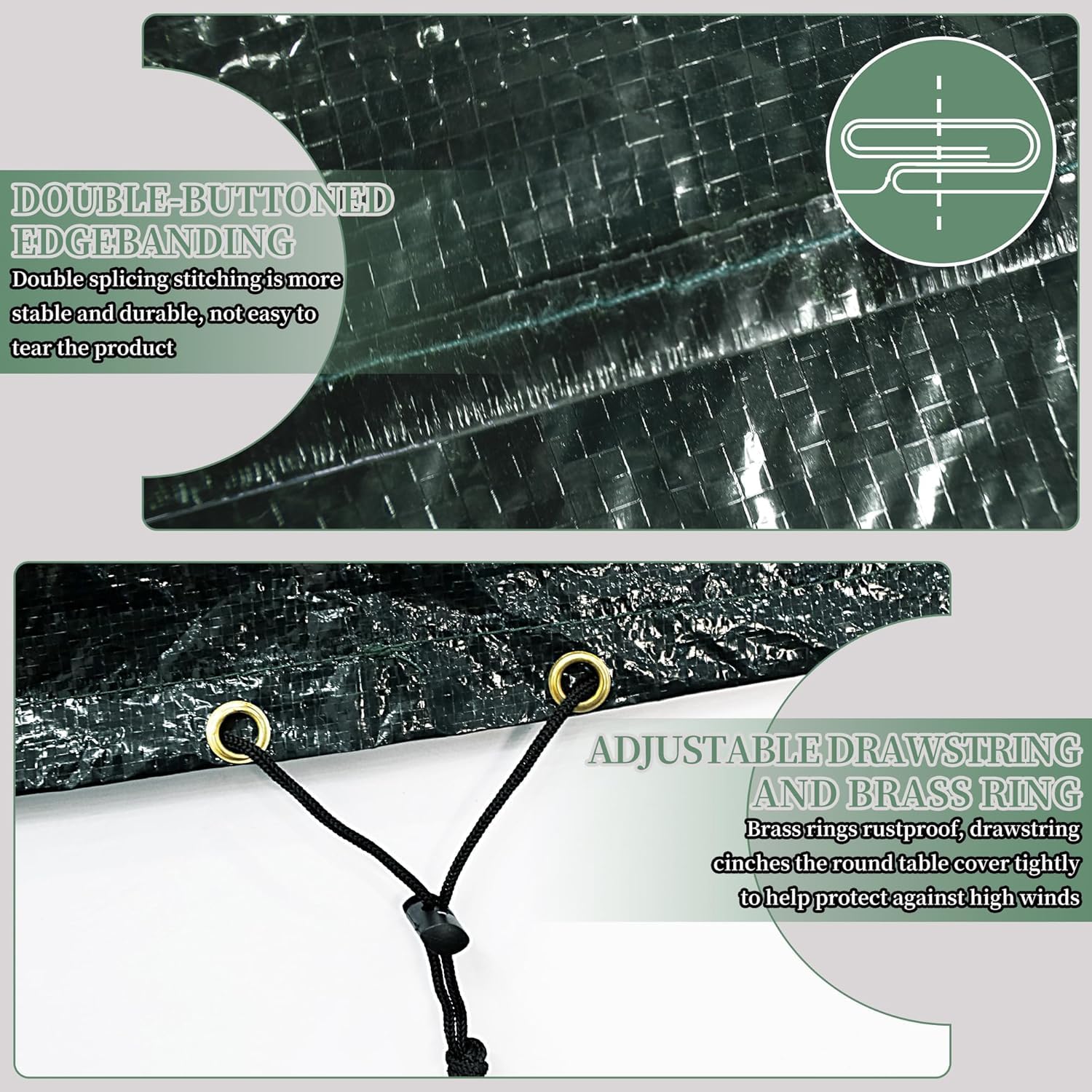 PATIO PLUS Outdoor Furniture Covers Round Patio Table Cover Waterproof - Garden Furniture Set Covers Circular for Patio Table and Chairs Set - Extra