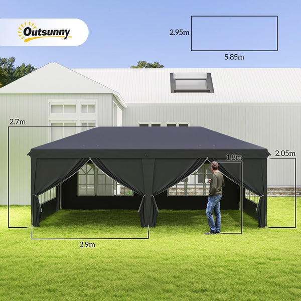 Outsunny 3 x 3(m) Pop Up Gazebo, Water and UV Resistant Party Tent Camping Canopy Marquee with Carry Bag, Blue