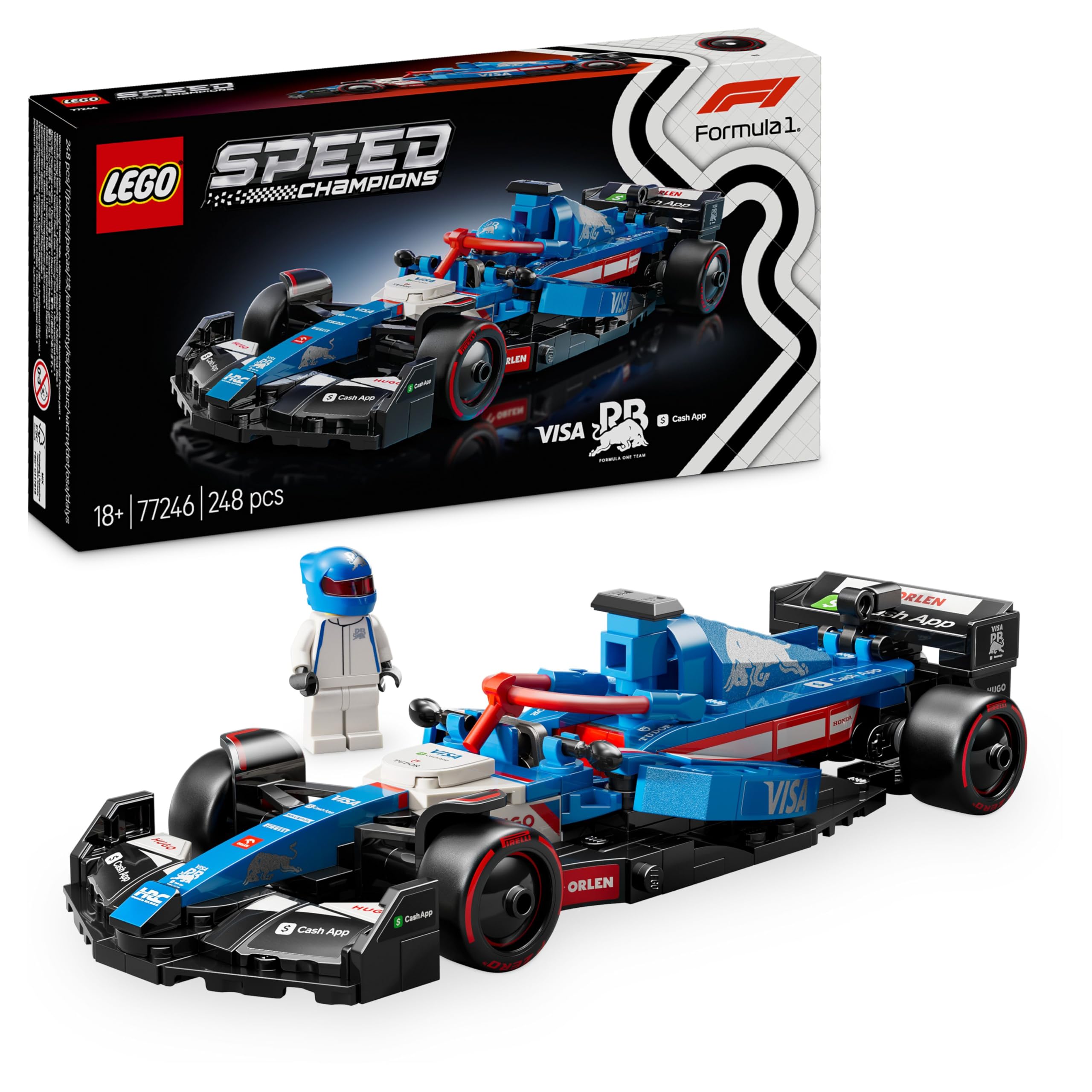 LEGO Speed Champions McLaren F1 Team MCL38 Race Car Toy with a Collectible Formula 1 Driver Minifigure - Model Kits for 10+ Year Old Boys & Girls or Adult Motorsport Fans 77251