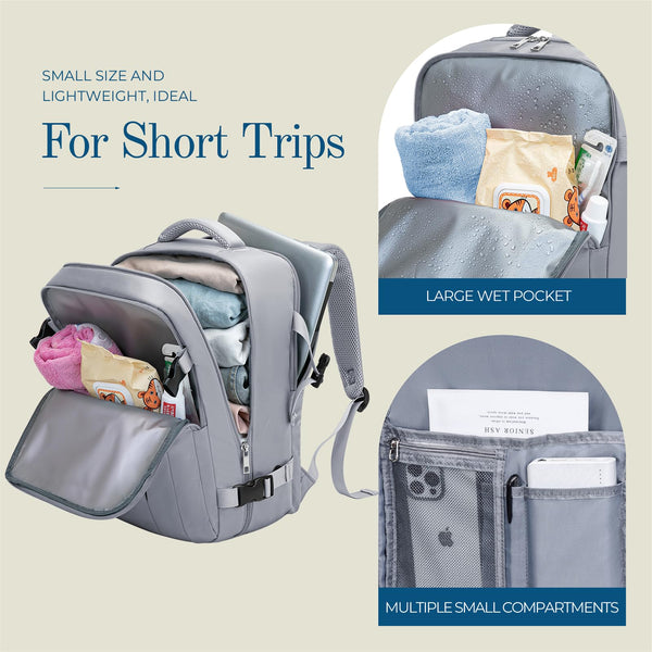 Cabin Bag 45x36x20 for New Easyjet, Underseat Cabin Luggage Bags Carry on Travel Backpack Cabin Size for Airplanes, 30L Hand Luggage Suitcase Water Resistant Laptop Backpacks Black