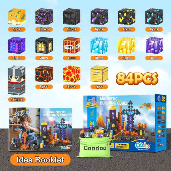 Magnetic Blocks - Build Mine Magnet World Magic Portal Set, Magnetic Tiles Building Blocks Toddler Toy STEM Sensory Outdoor Toys for 3+ Year Old Boys & Girls, Creative Kids Games Kids Toys