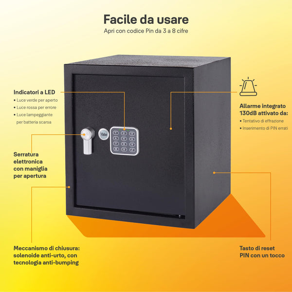 Yale - Electronic Alarmed Safe Laptop - Standard Security - YLC/200/DB2